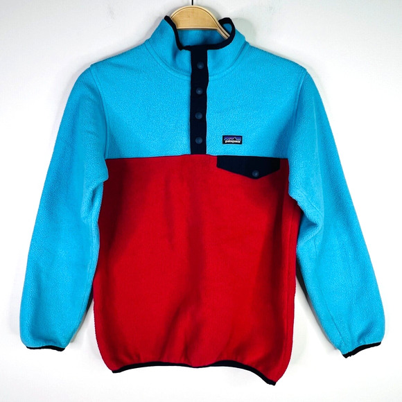 Patagonia Synchilla Re-Tool Snap-T Fleece Pullover Girls Sz XL/14 - Picture 1 of 12